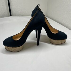 Charlotte Olympia Dark Blue Platform Heels